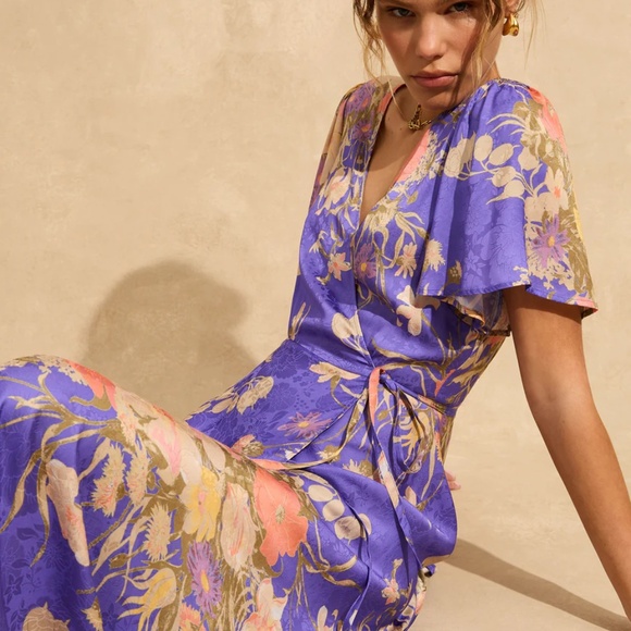 The Auguste the Label Kirby Wrap Maxi Dress Purple Size Small BNWT - Picture 5 of 8